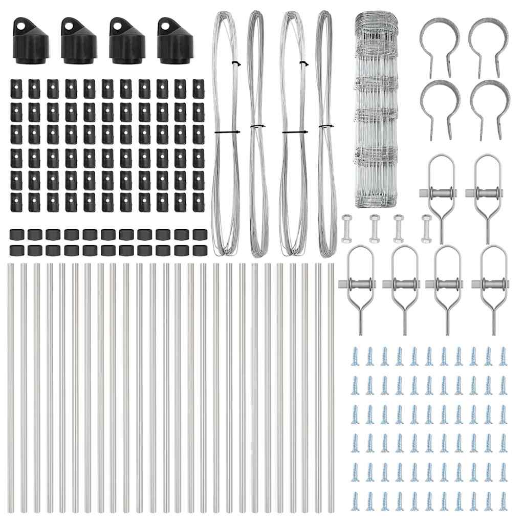 Wildzaun Silber 50 x 0,8 m Verzinkter Stahl